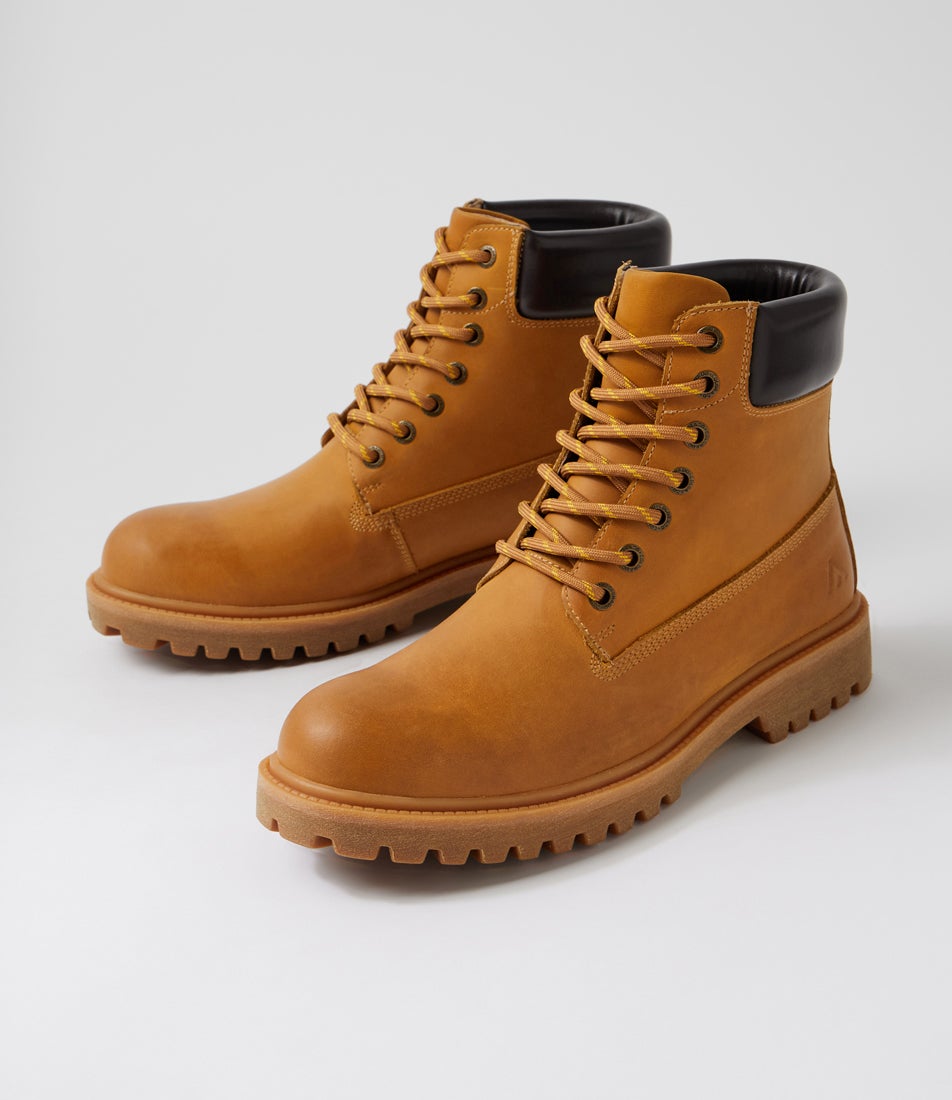 Flora Mustard Leather Lace Up Boots Flora Mustard Leather Lace Up Boots