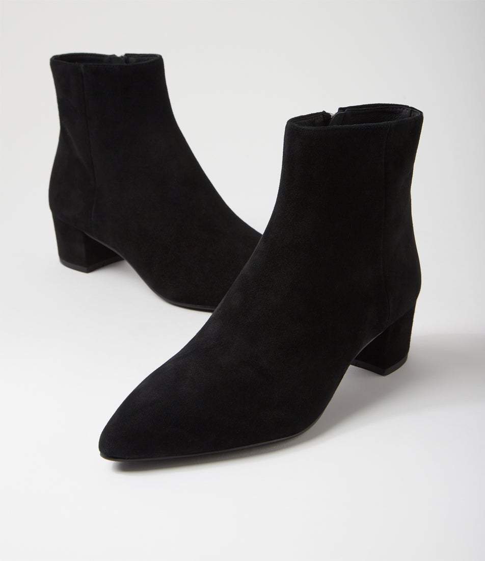 Aulimas Black Suede Ankle Boots