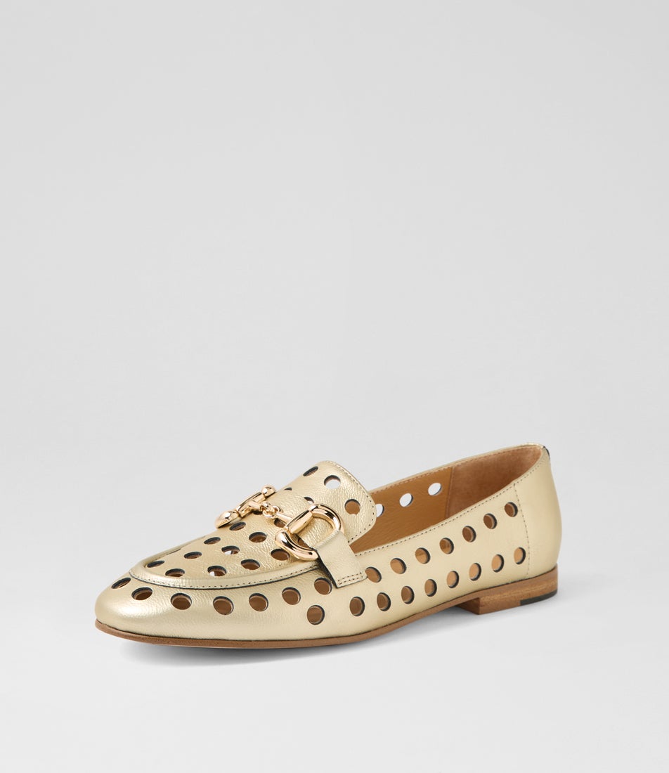 Uton Matte Champagne Leather Loafers