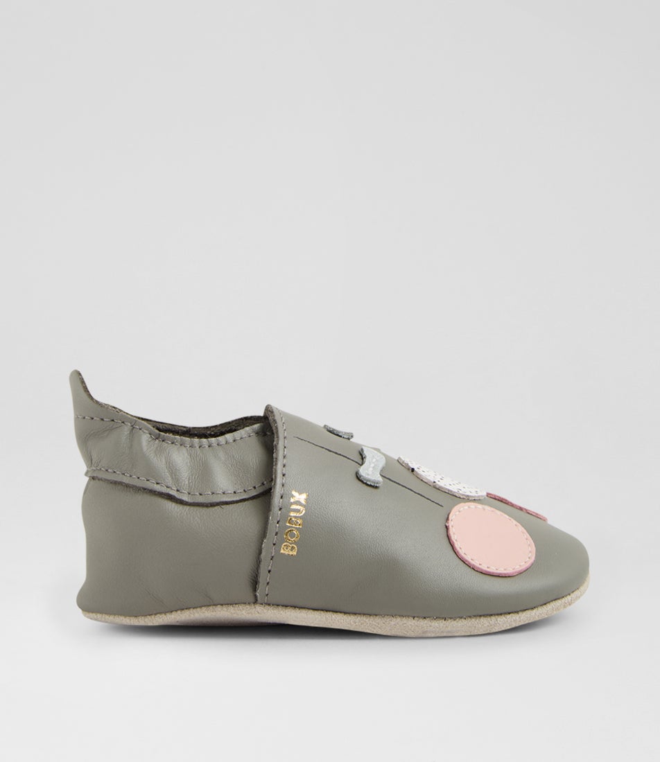 Ss Balloons Infant Grey Leather Flat Shoes