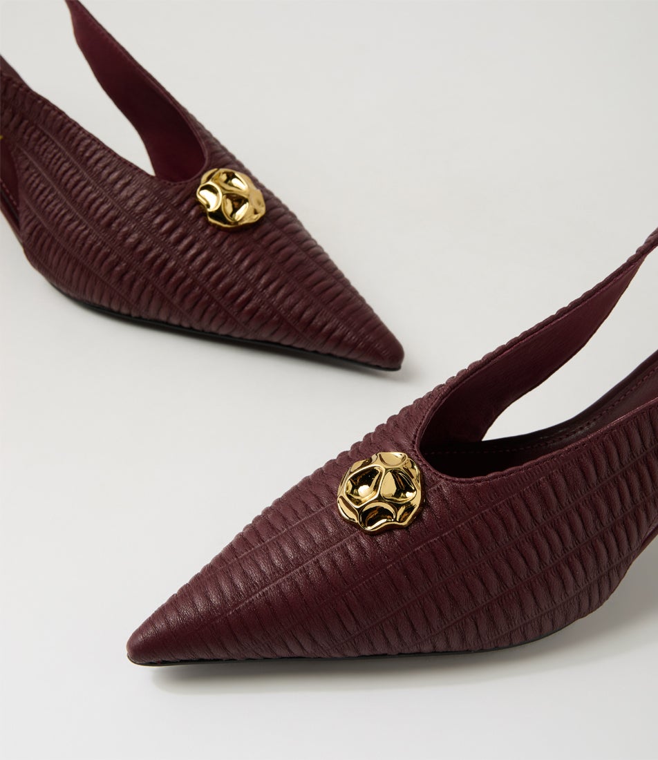 Nuanced Cherry Leather Heels