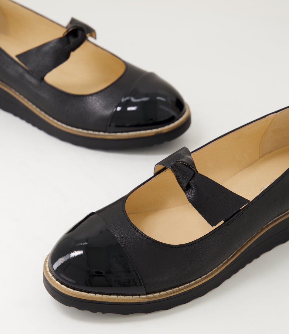 Ovello Black Patent Leather Ballet Flats
