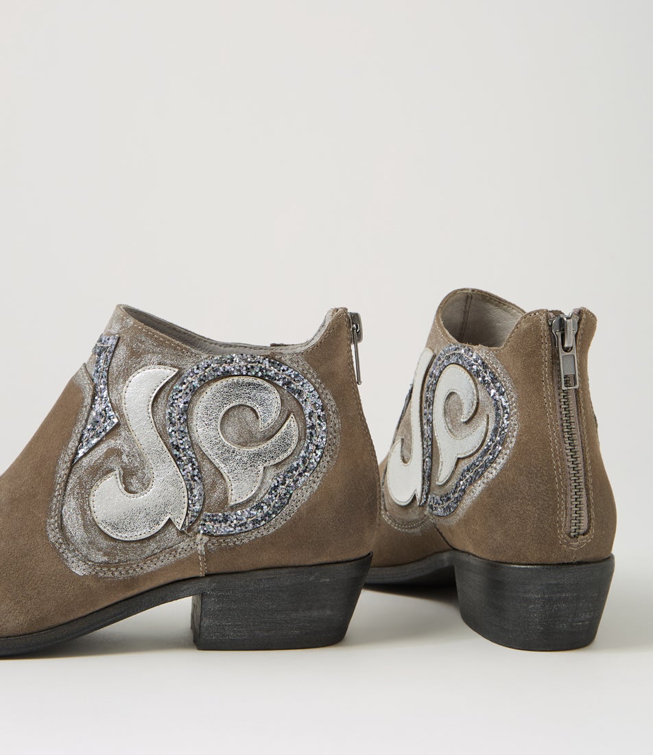 Narnia Grey Suede Ankle Boots