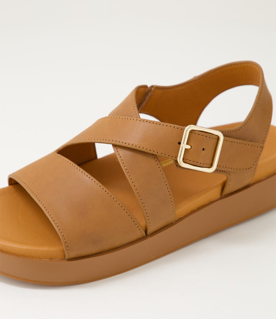 Glynice W Tan Leather Sandals