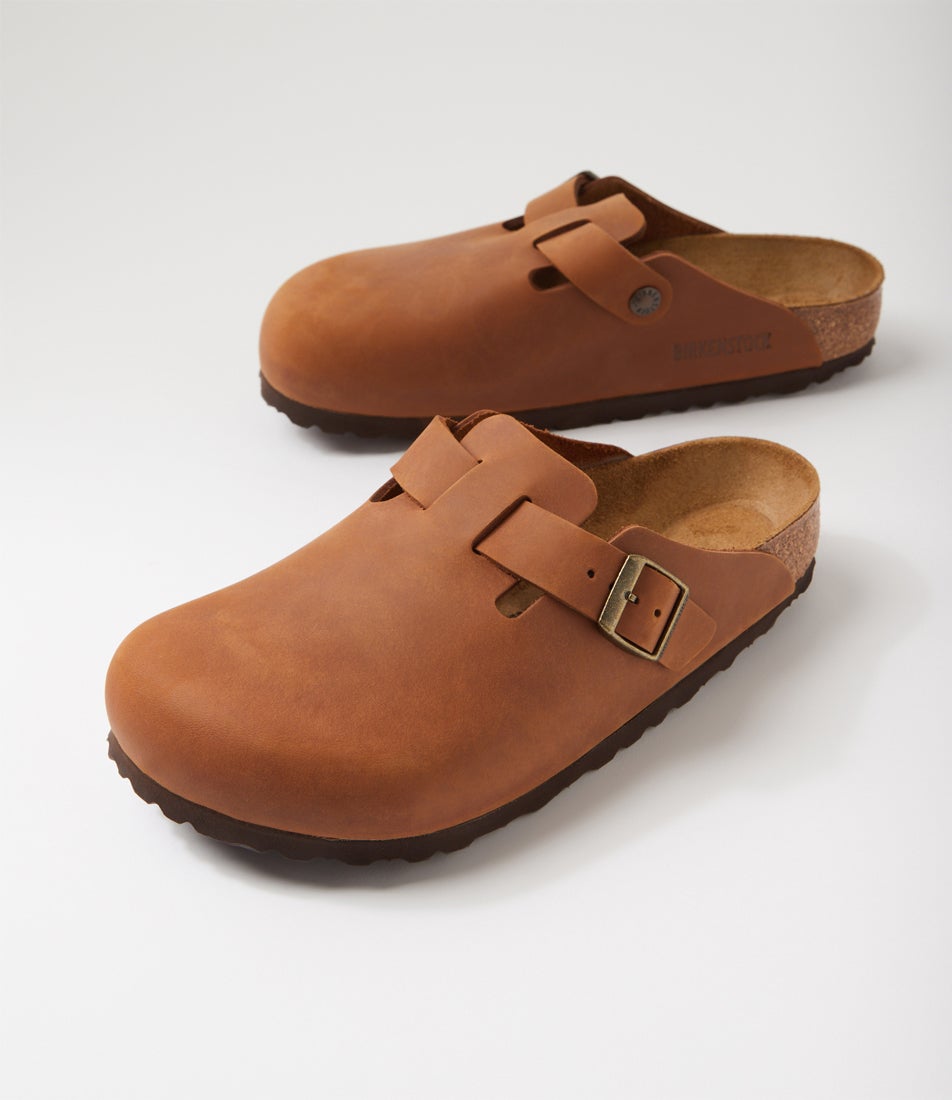 Boston Cognac Oiled Leather Flat Shoes