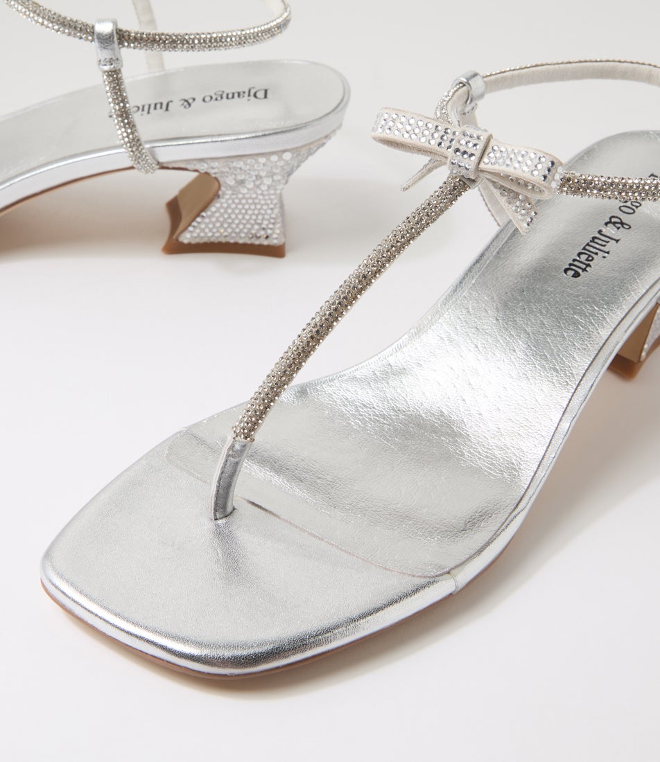 Viona Silver Leather Sandals