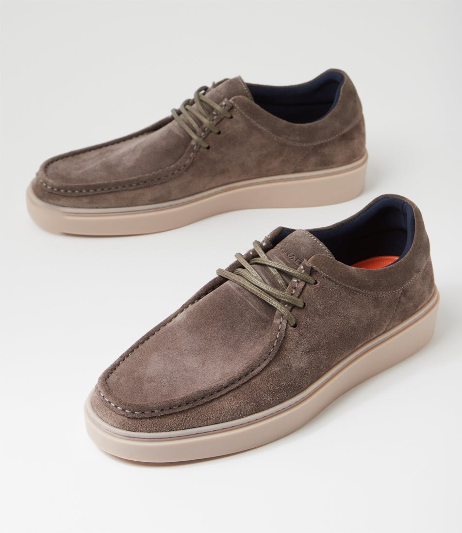 Barris Maron Suede Lace Up Flats