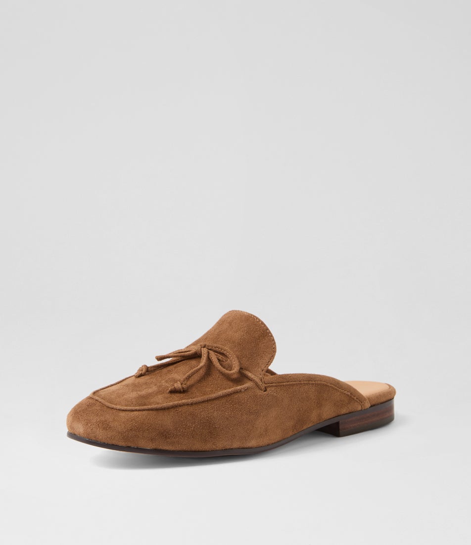 Irrino Coffee Suede Flat Shoes