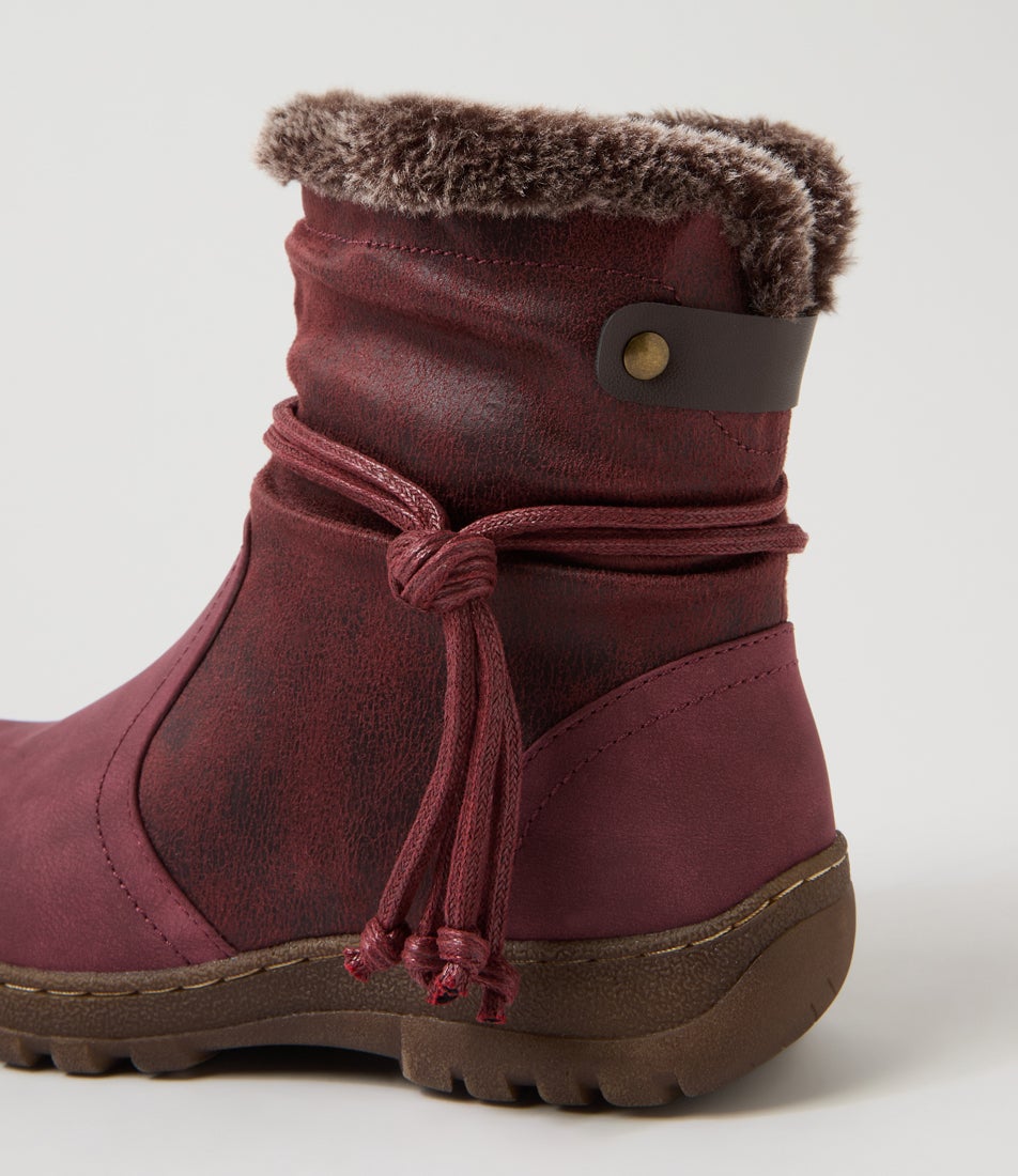 Duzzel Dark Red Multi Ankle Boots Duzzel Dark Red Multi Ankle Boots