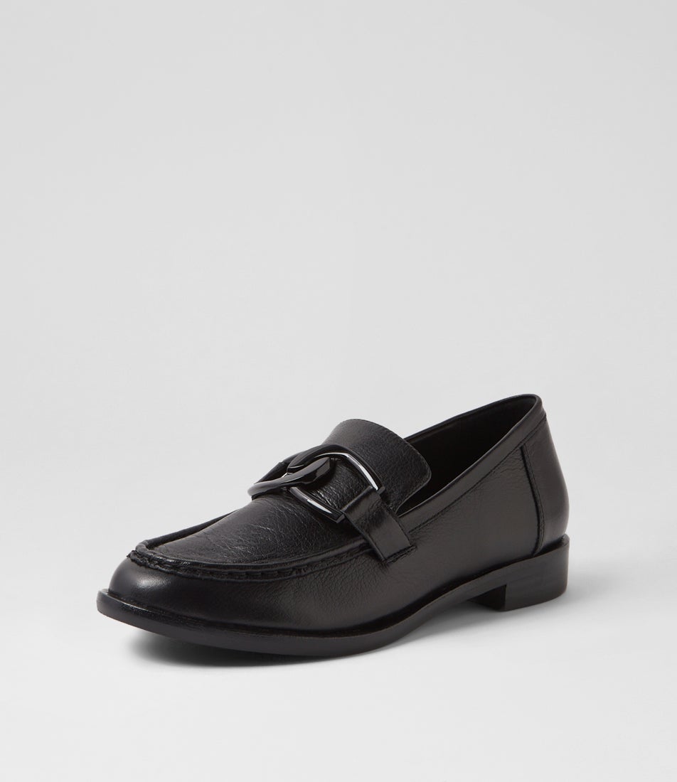 Molys Xw Black Leather Loafers