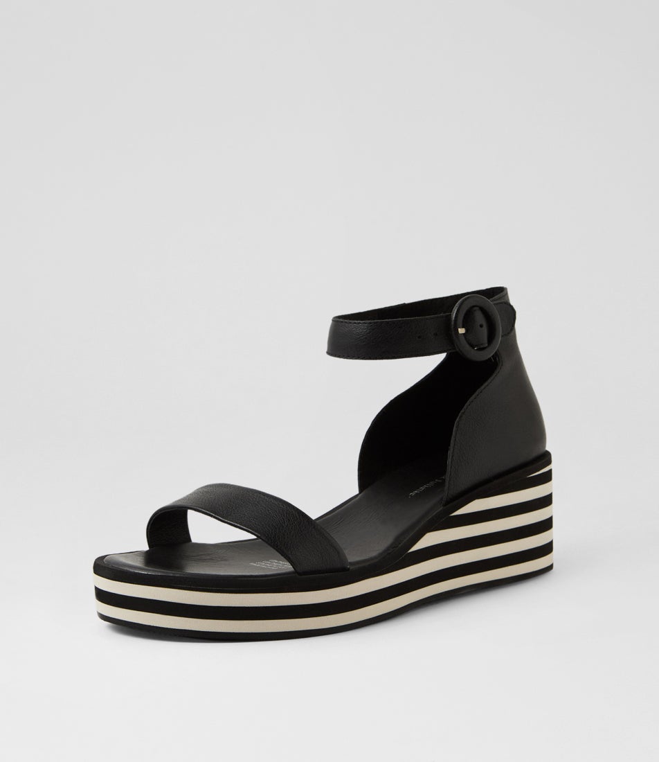 Fibbly Black Leather Sandals
