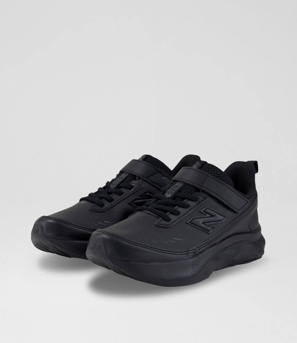 625 Junior Black Leather Sneakers