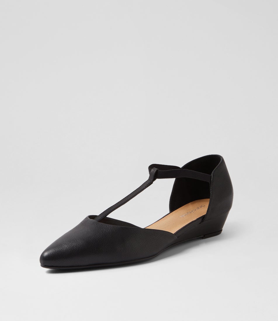 Pepps Black Leather Heels