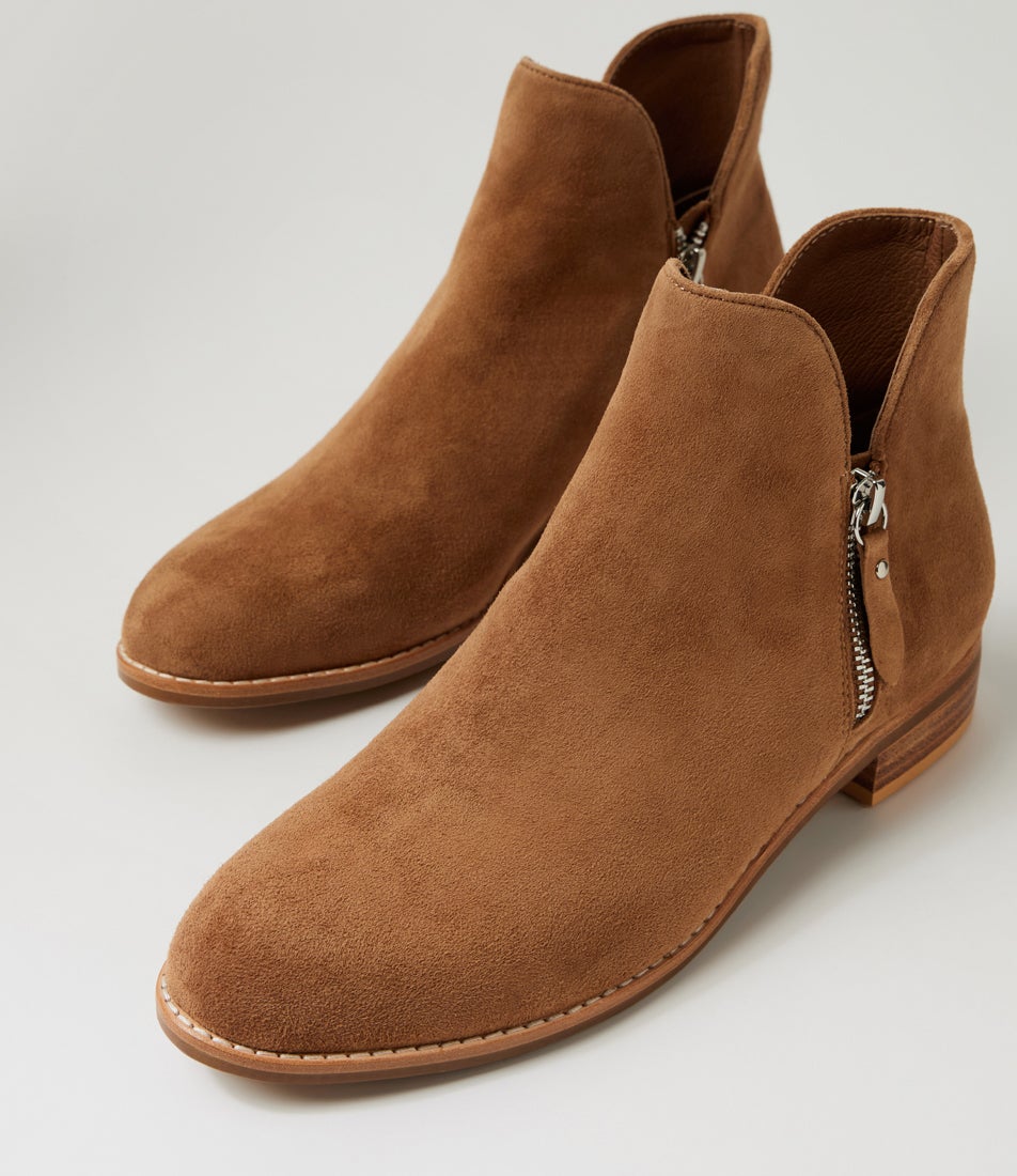 Noves Light Choc Suede Ankle Boots