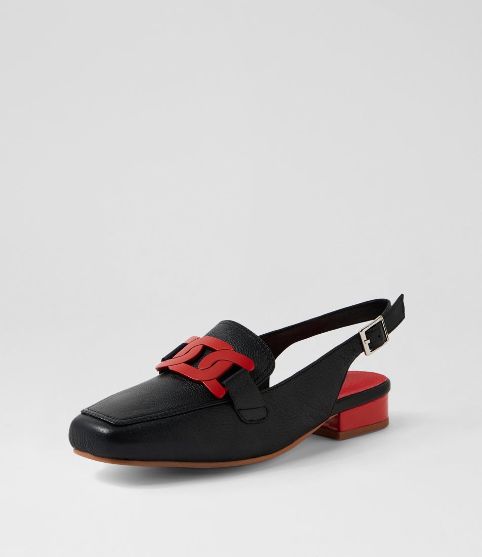 Bossys Black Red Leather Heels Bossys Black Red Leather Heels