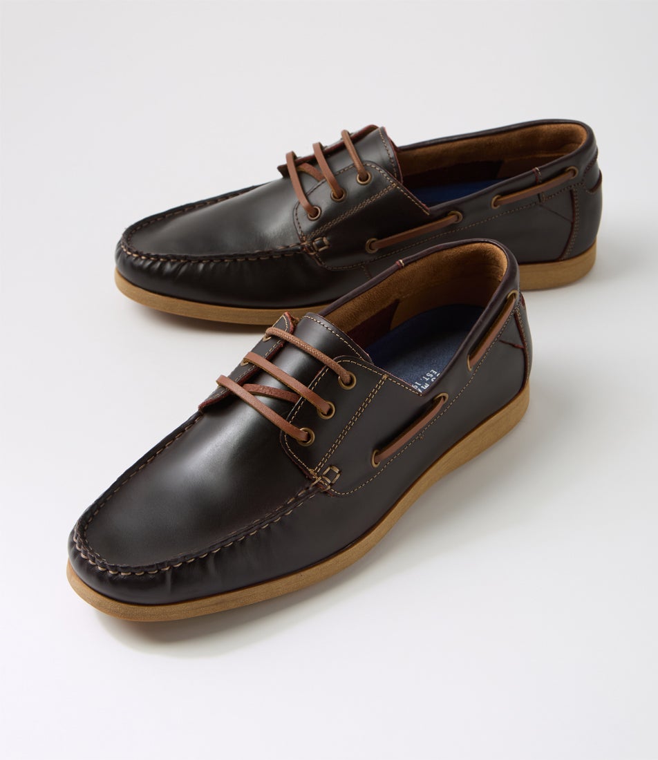 Launch Mahogany Leather Boat Shoes