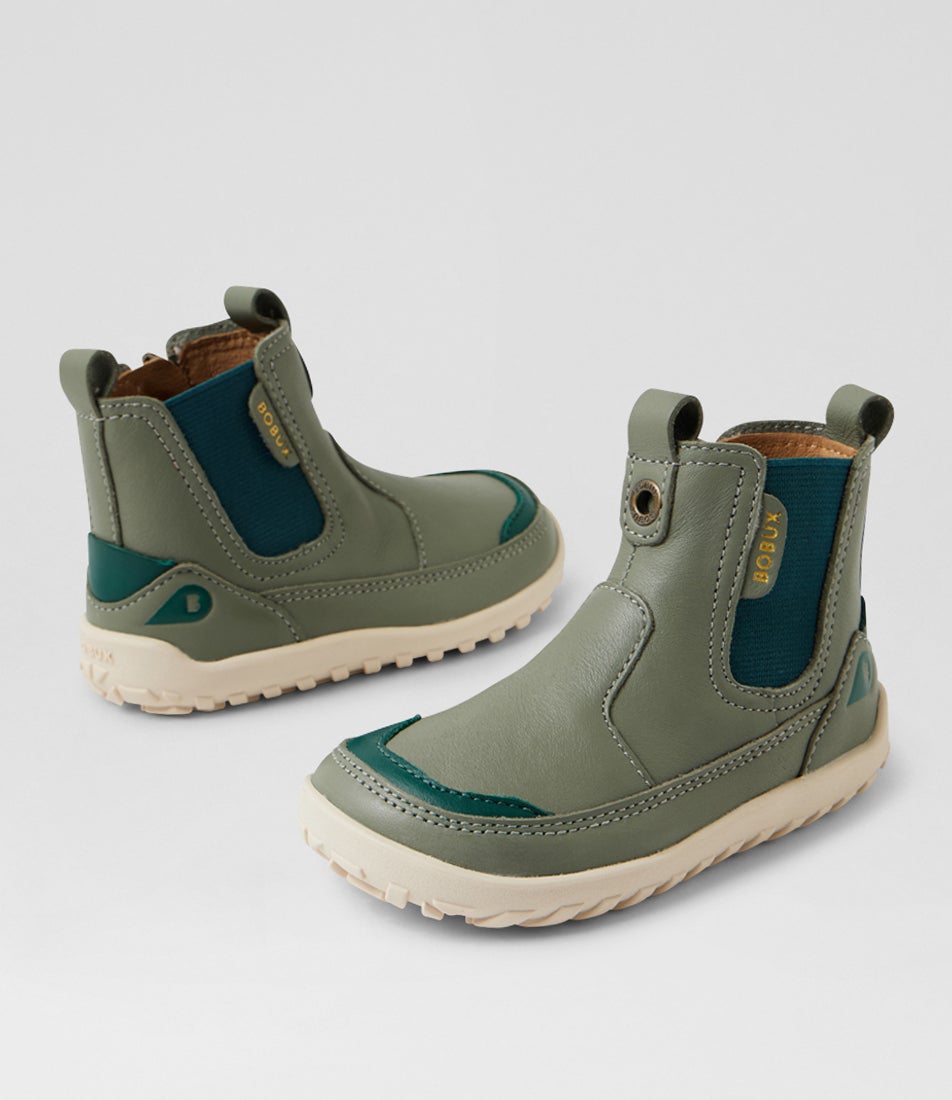 Su Trail Pre Walker Vetiver Leather Ankle Boots