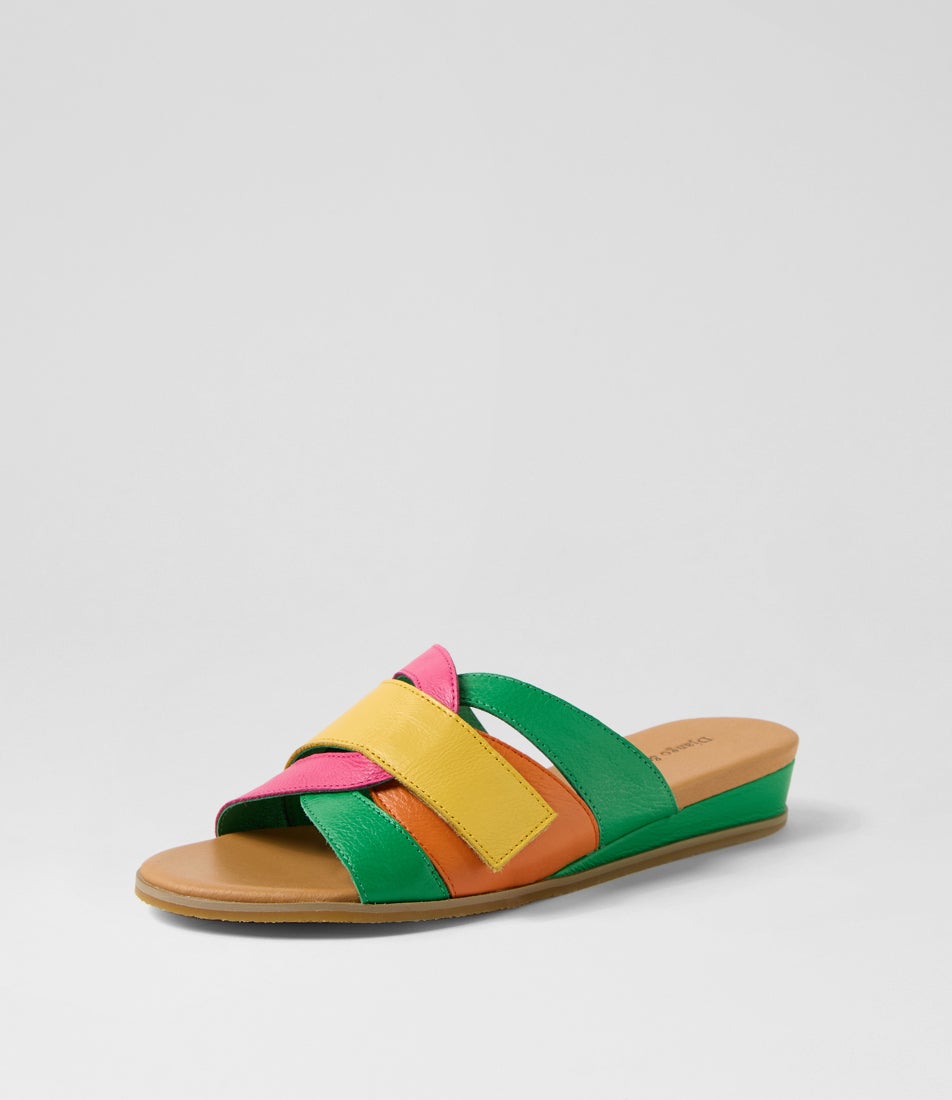Harven Bright Multi Leather Slides