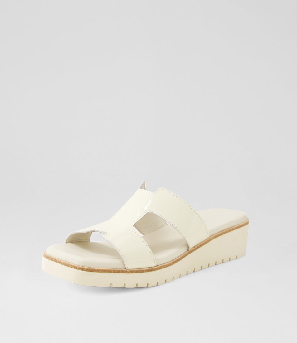 Kerem Ivory Patent Leather Sandals