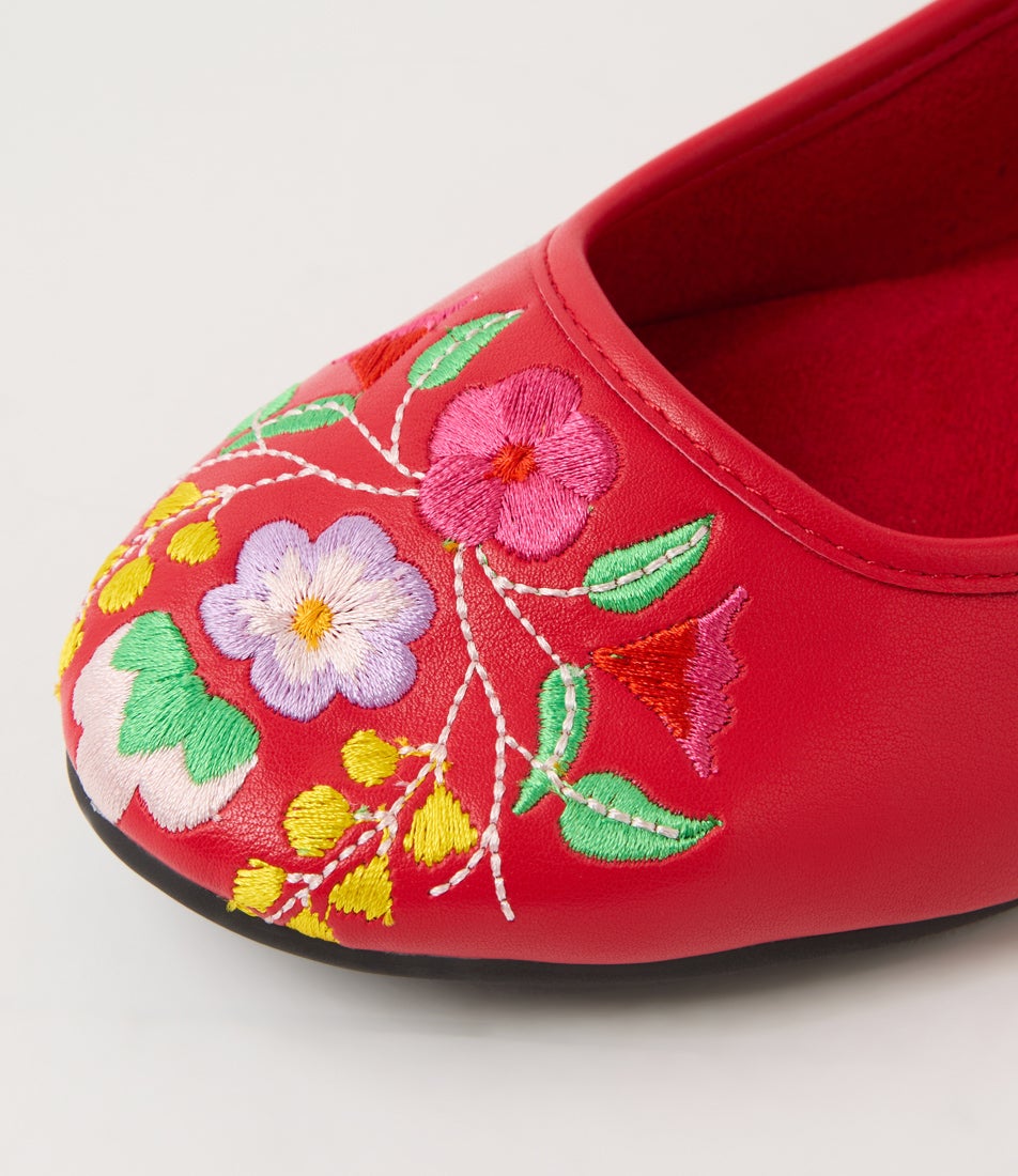 Danza Red Flat Shoes