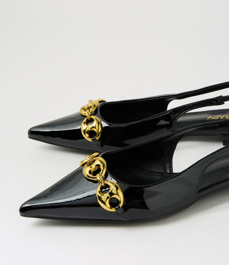 Guilty Black Patent Pu Flat Shoes