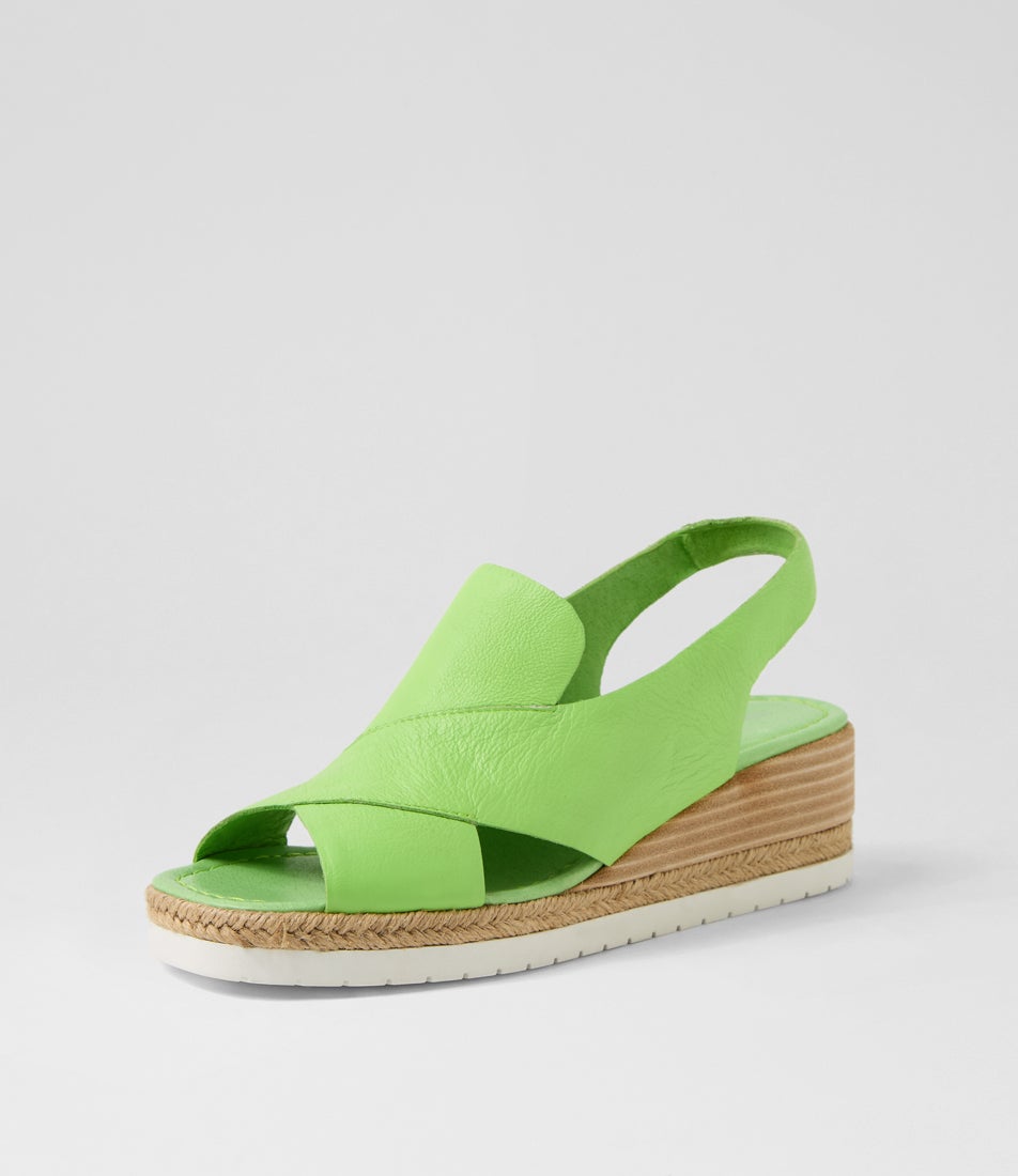 Illiet Light Lime Leather Sandals