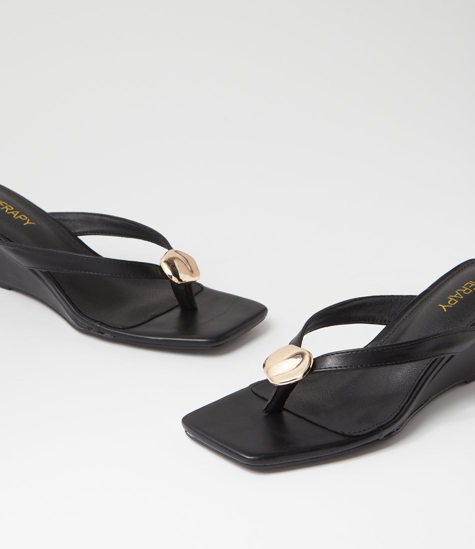 Slant Black Sandals