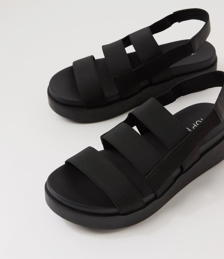Darion Black Fabric Sandals