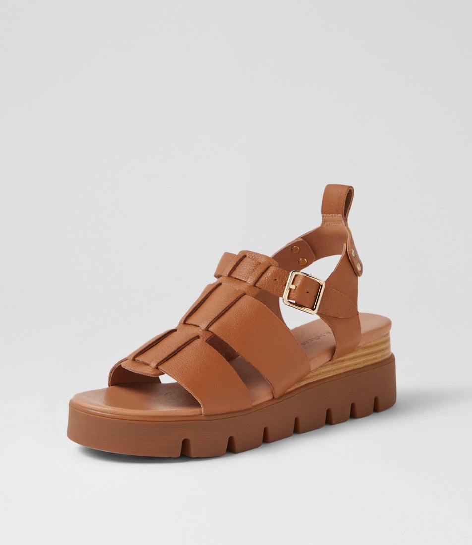 Relie Dark Tan Leather Sandals