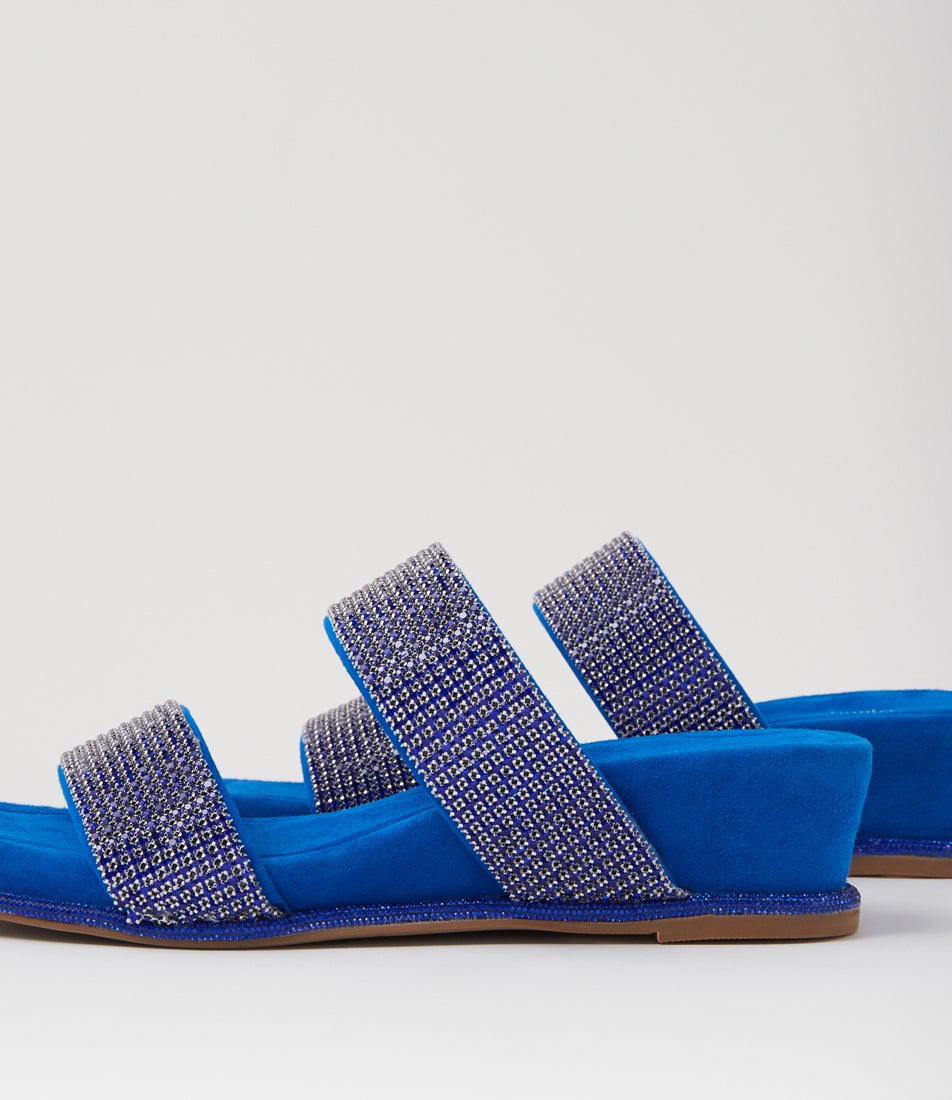 Attilas Blue Suede Jewels Sandals