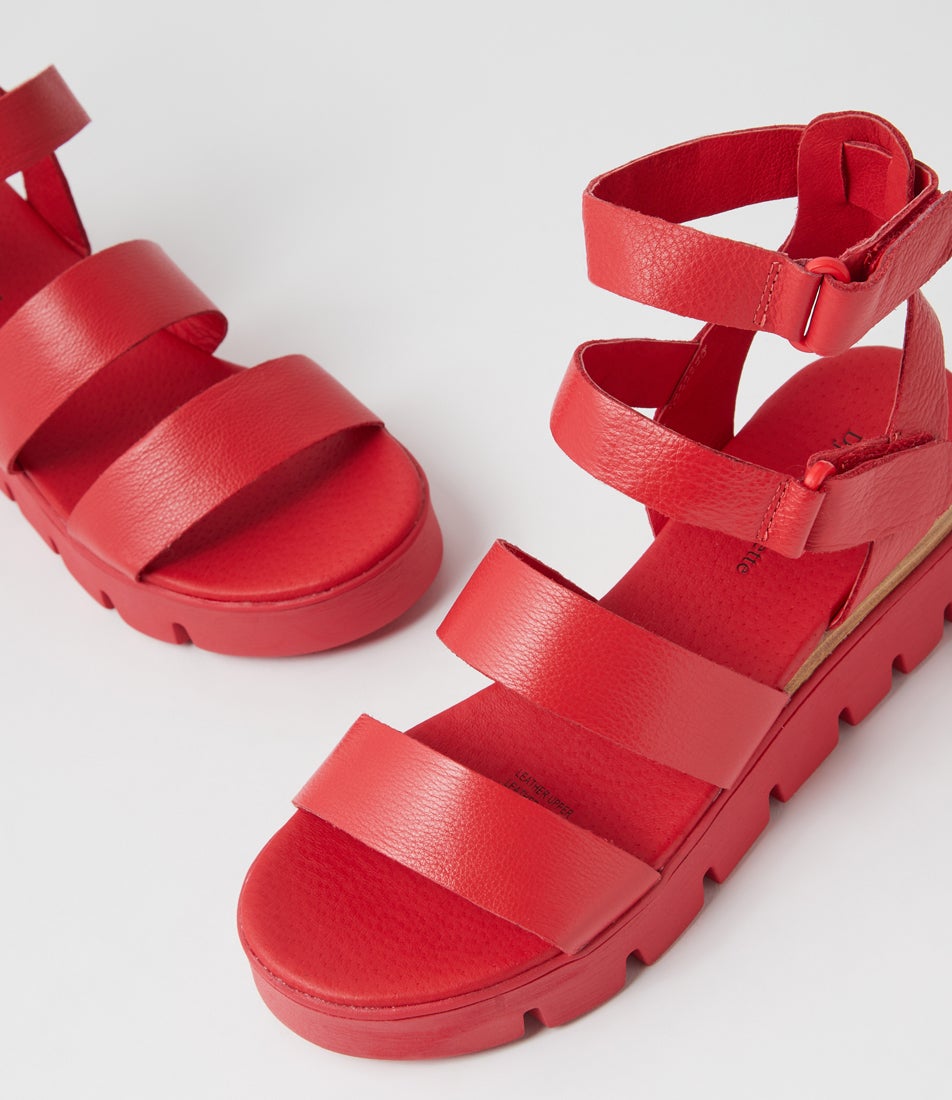 Rhean Red Leather Sandals