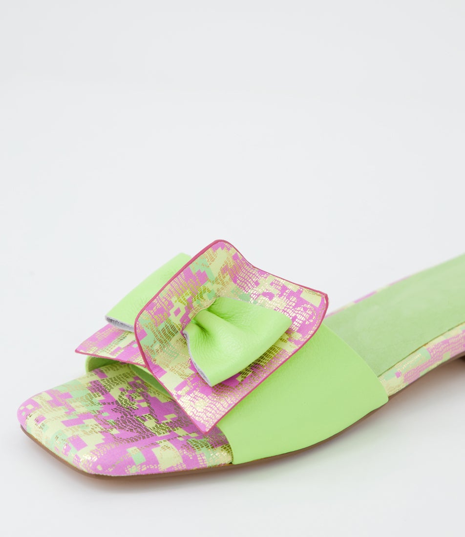 Placide Light Citrus Lime Pink Multi Leather Sandals