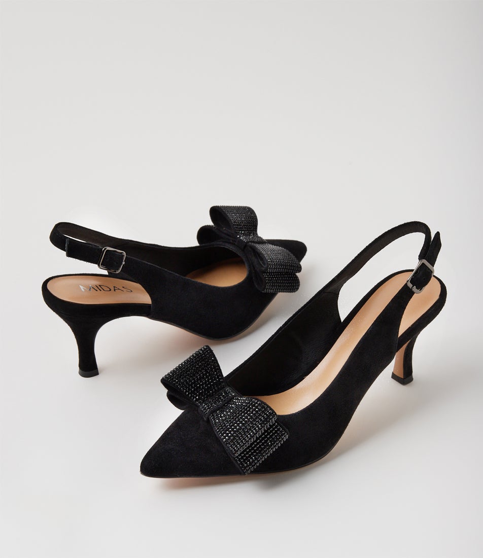 Trytan Black Suede Jewels Heels Trytan Black Suede Jewels Heels