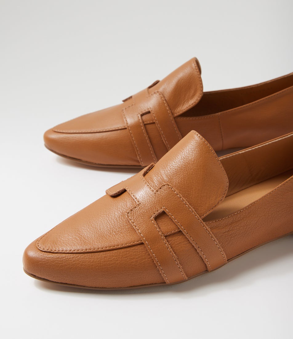 Salti Dark Tan Leather Loafers