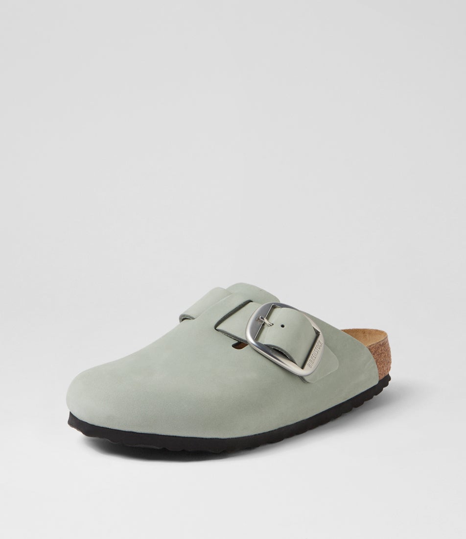 Boston Big Buckle Pure Sage Nubuck Flat Shoes