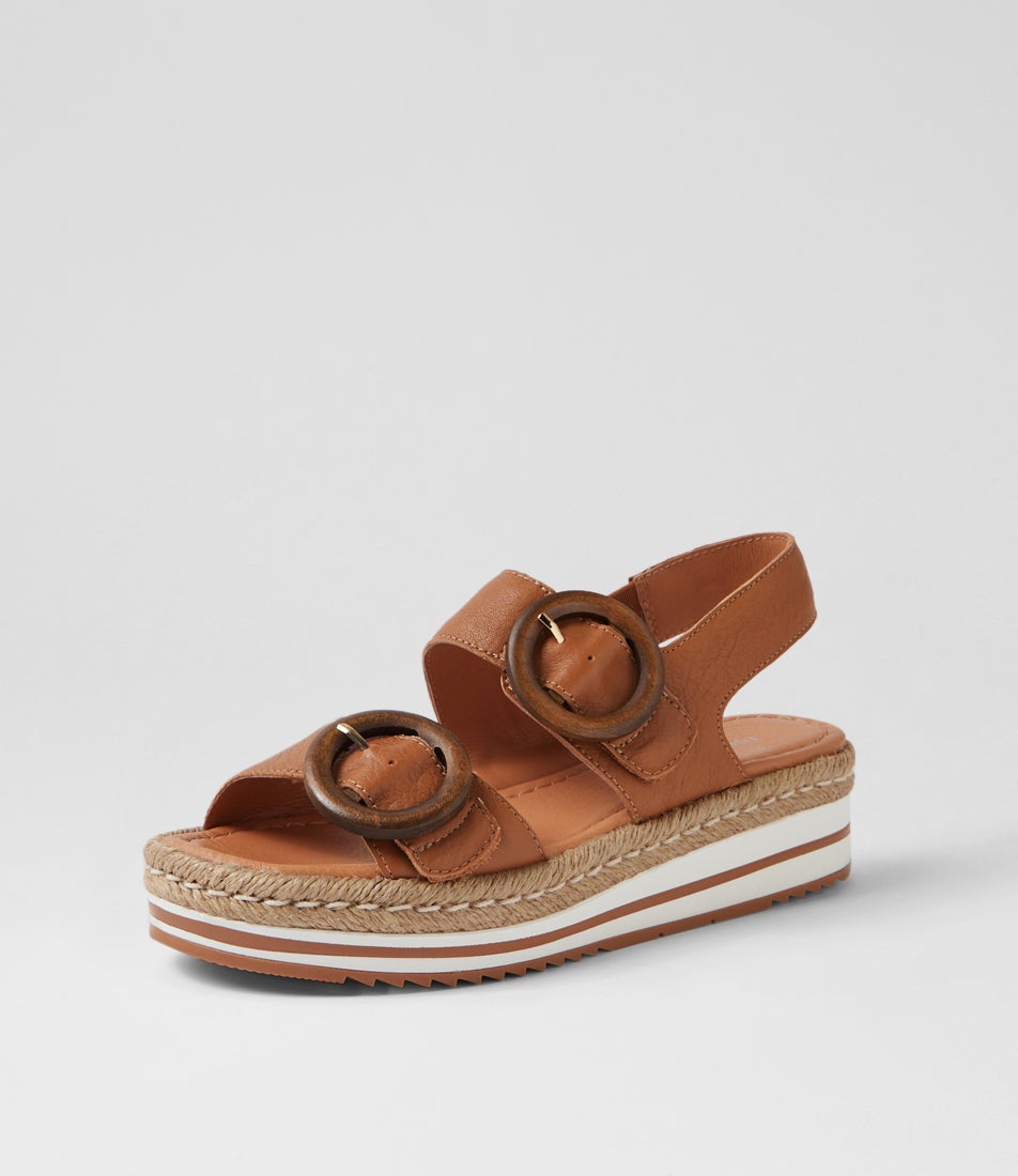 Aswell Dark Tan Leather Sandals