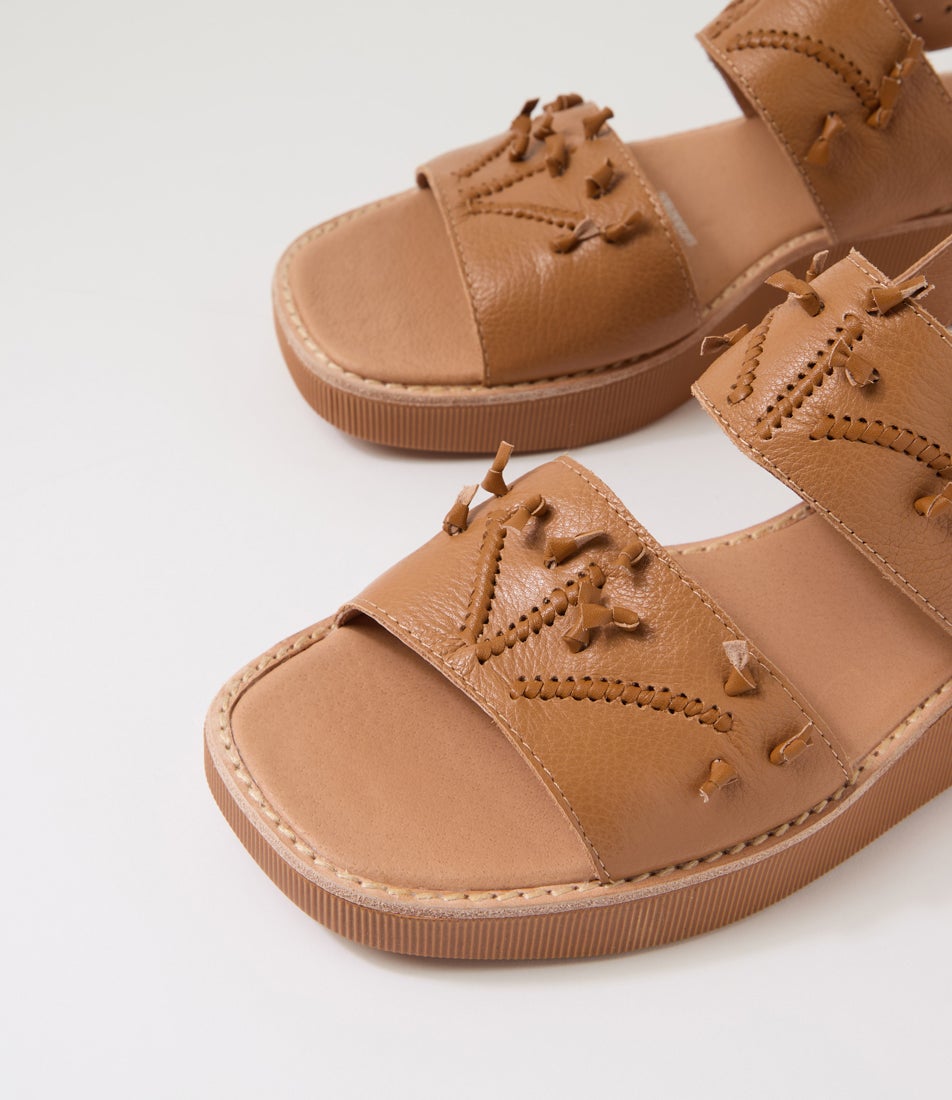 Talie Dark Tan Leather Sandals