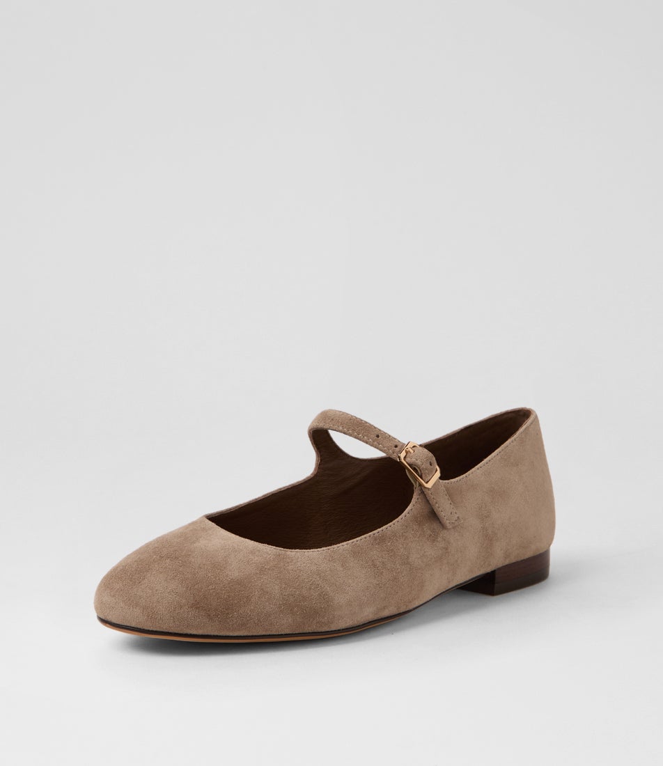 Curious Taupe Suede Flat Shoes