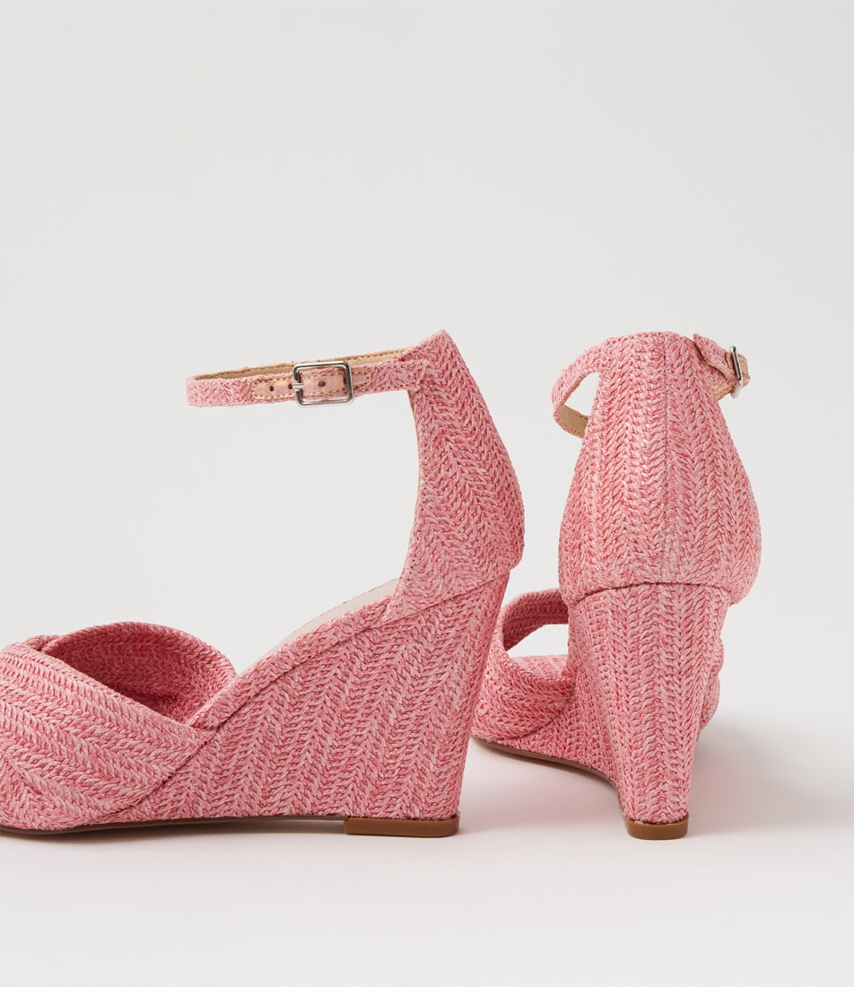 Kotio Pink Synthetic Raffia Sandals