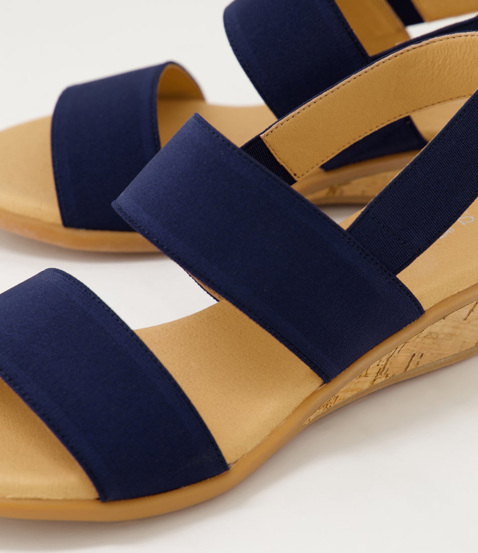 Phaedra Navy Fabric Sandals