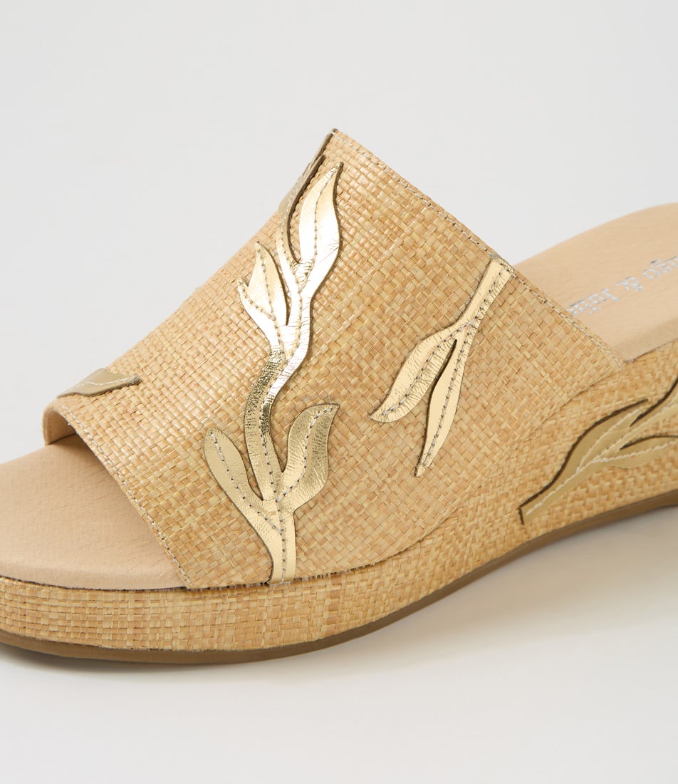 Montana Natural Gold Fabric Sandals