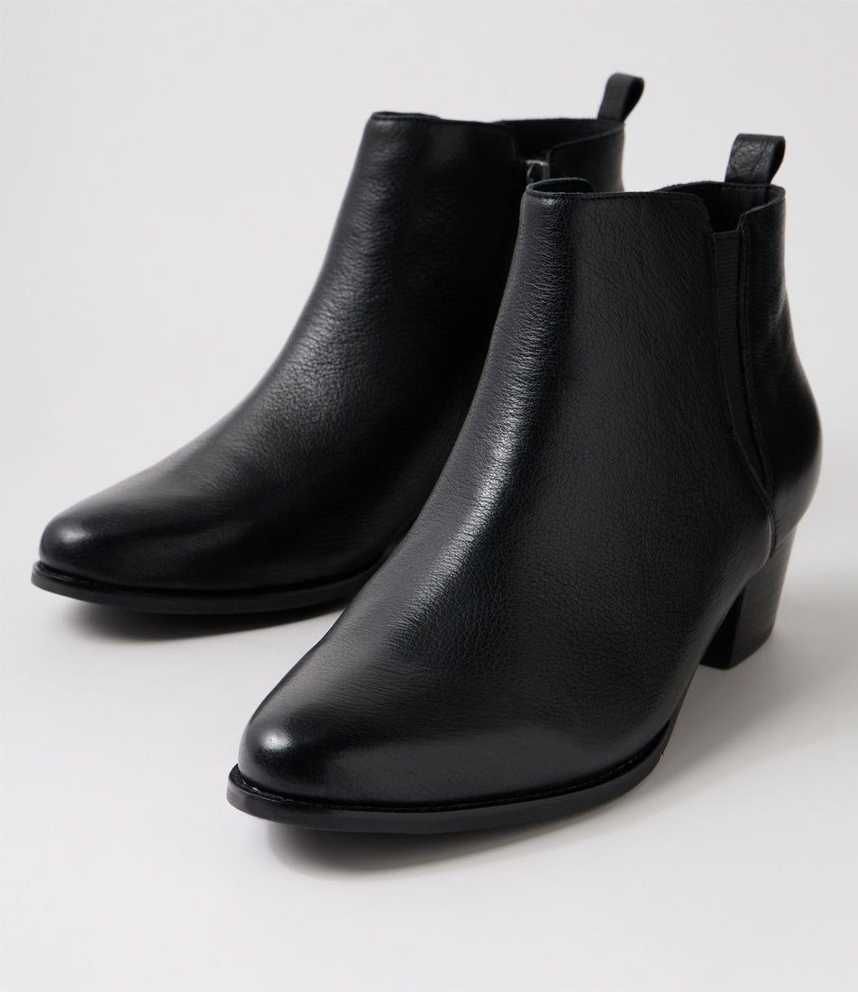 Vimar Xf Black Leather Ankle Boots