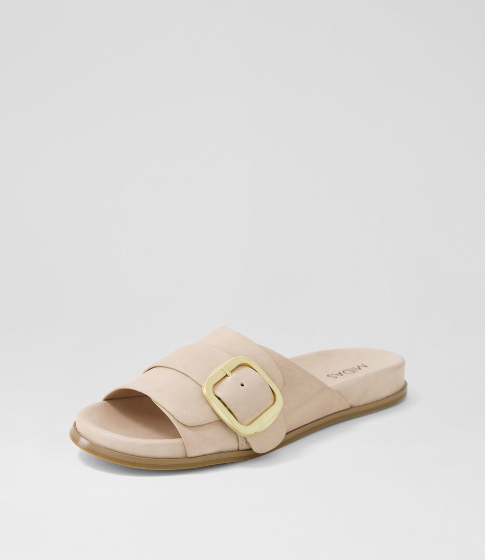 Newka Cream Natural Leather Slides