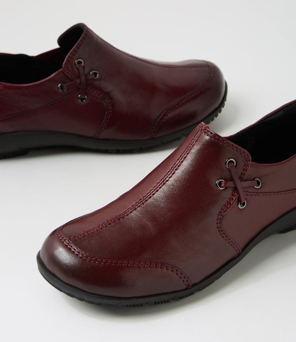 Charlotte 17 Bordeaux Leather Lace Up Flats