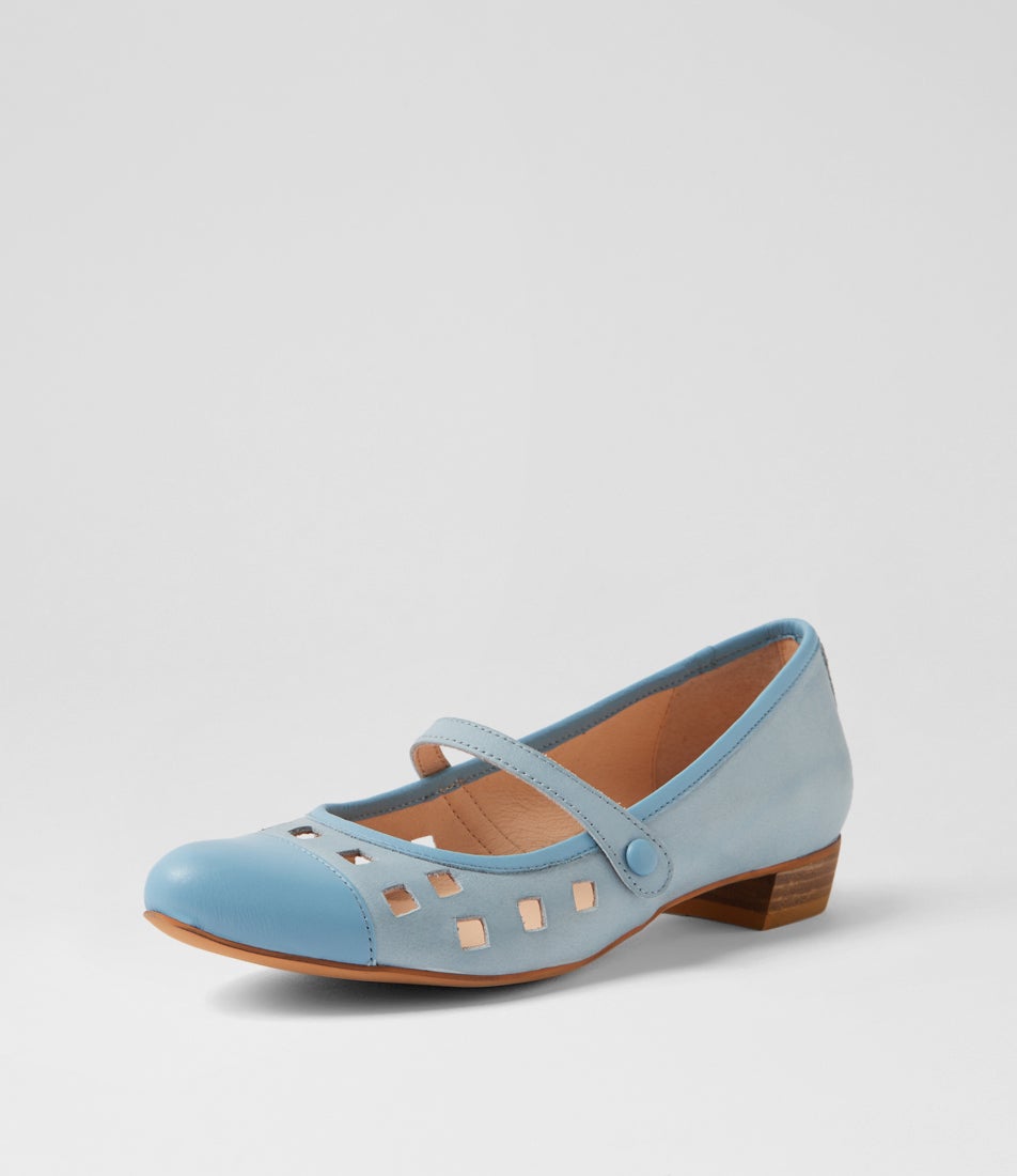 Exxot New Blue Denim Leather Ballet Flats