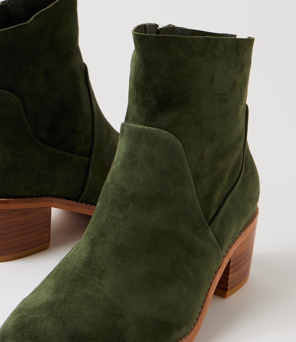 Rochelle Xw Olive Suede Ankle Boots