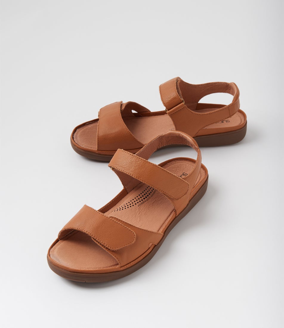 Kendals Dark Tan Gum Leather Sandals