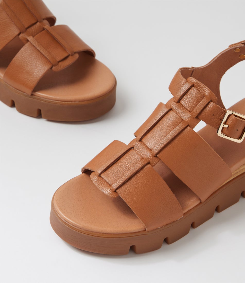 Relie Dark Tan Leather Sandals