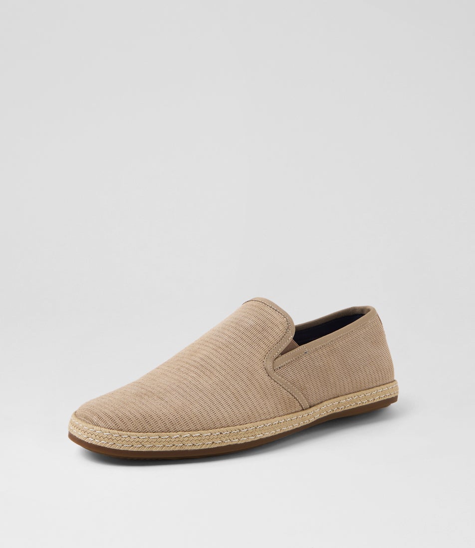 Check Taupe Suede Loafers