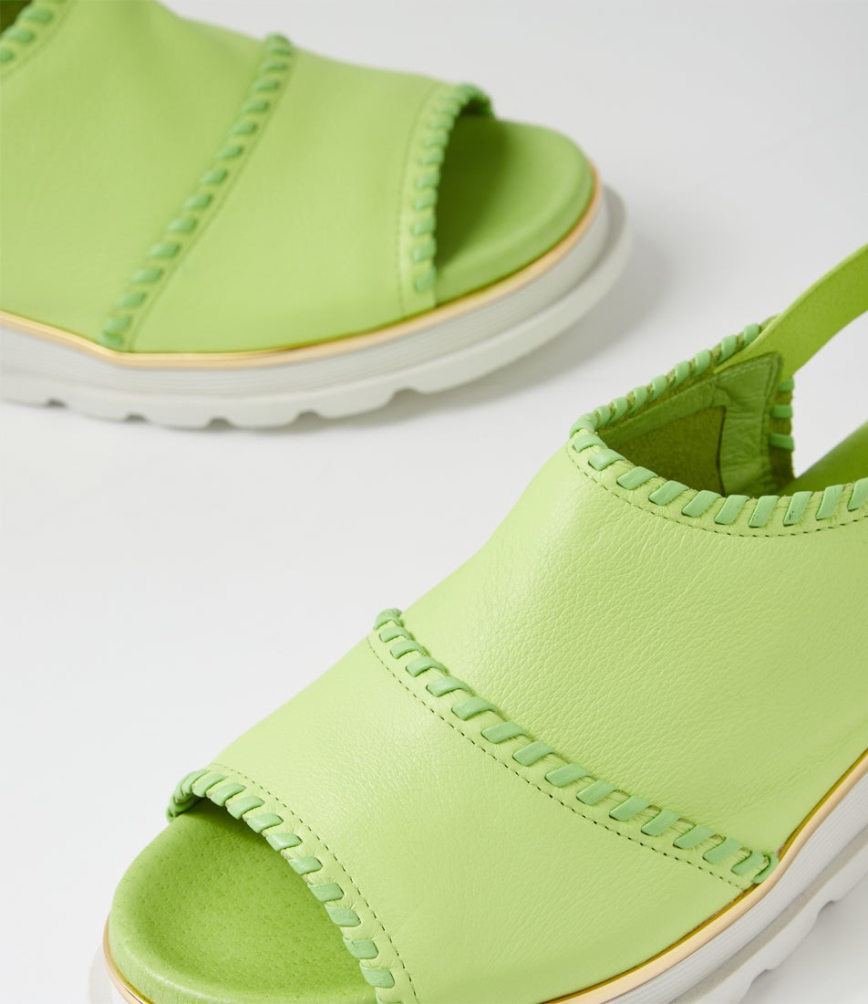 Carlenet Light Citrus Light Lime Leather Sandals